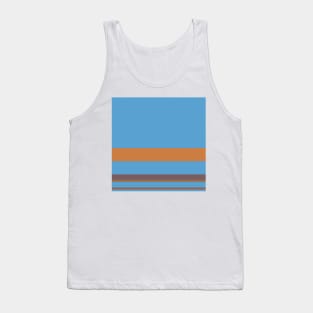 An enchanting layout of Faded Blue, Mocha, Dark Taupe, Earth and Peru stripes. Tank Top